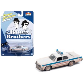 1975 Dodge Monaco DCD White (Dirty Version) 2 1/64 Scale Toy Pop Culture Icon From 1980 Movie 'Blues Brothers' 2024 Release