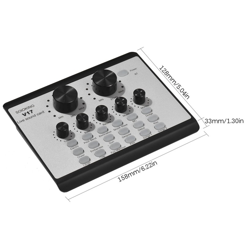 V17 Live Sound Card BT Mini Sound Mixer Multifunctional Voice