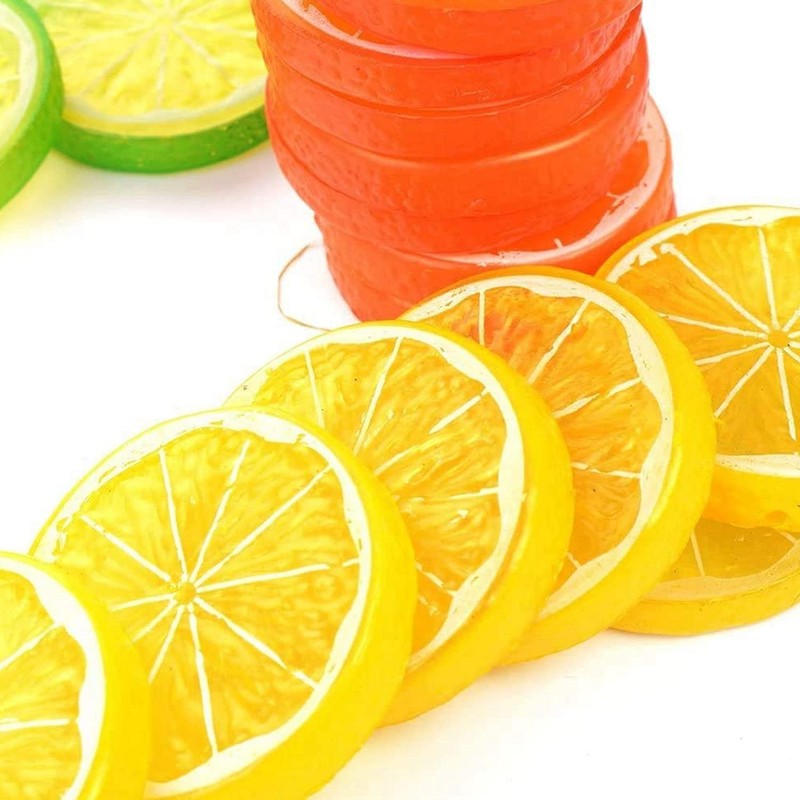 12Pcs Fake Lemon Slices Artificial - Fruit Party Decorations Fake