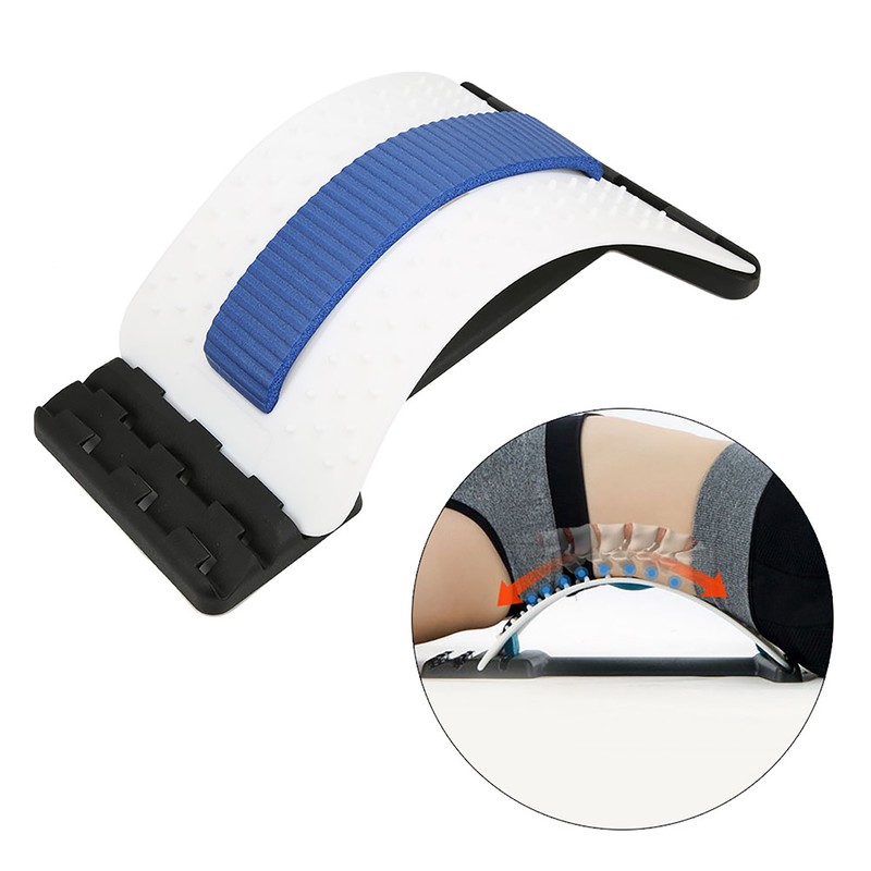 Spine Corrector Waist Lumbar Vertebra Stretching Traction Massager Relieve Support