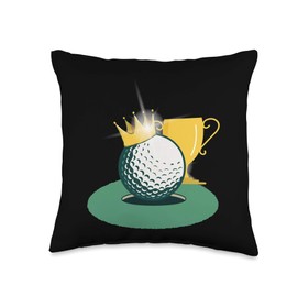 Golf King Crown Golfer Golfing Ball Cool Sports Lover Gifts Throw Pillow