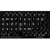 English US Large Lower CASE Non-Transparent Stickers ON Black Background