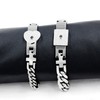 Tobestu Stainless Steel Square & Heart Key Lock Bangle Chain