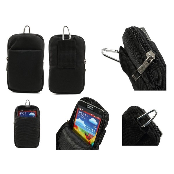 DFV Mobile Multi Functional Vertical Stripes Nylon Pouch Bag Case