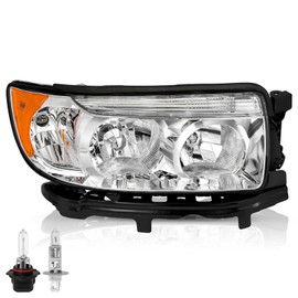 TUSDAR Headlight Assembly w/Bulbs Set for 06 07 08 Subaru Forester / 07 08 Subaru Forester w/o Sports Package Headlamp Passenger/Right Side