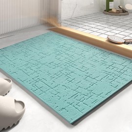 AMOAMI-Bath Mat-Super Absorbent Quick Dry Bathroom Floor Mats-Rubber Backing Washable Bath Mats for Bathroom Thin Bahtroom Rugs Fit Under Door-Bath Rug for in Fornt of Sink,Bathtub,Shower Room
