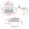 Pxyelec Chrome Electric Guitar Tremolo Bridge with Bar Double Strat