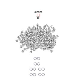 100 x 3mm Silver Eyelets for Clothing and Leather Crafts - Grommets for Adding Ribbons, Lacing and Fabric in Art and Sewing Projects - Ideal for Bags, Scrapbooking, and Clothes Repair