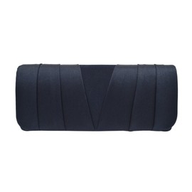Elegant Classic Satin Pleated Satin Flap Clutch Evening Bag Handbag, Navy One Size