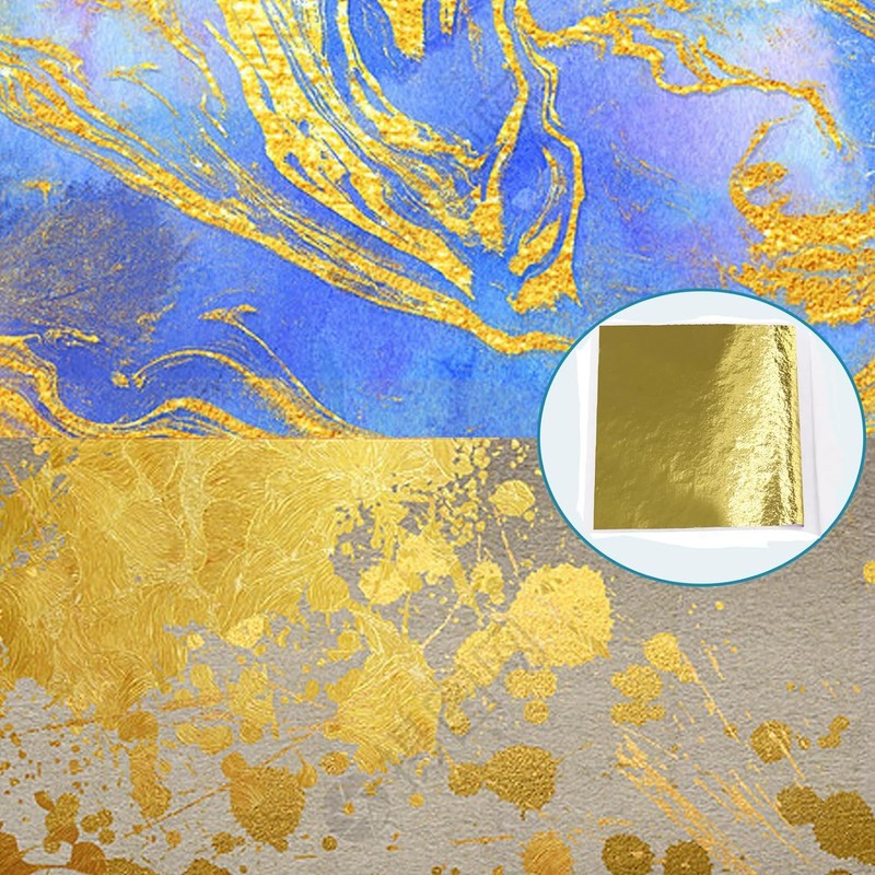 200 Sheets Gold Leaf Sheets Gold Leaf Foil Paper for