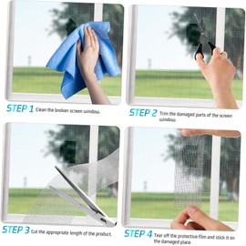 Kit de Reparación de Mosquitera para Pantalla de Ventana,Cinta para Reparar mosquiteras,5cm x5mts,con Tijeras,para Reparar Malla Mosquiteras de Ventanas y Puertas (Negro)