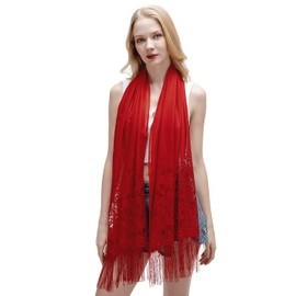 Lace Shawls for Women Wraps for Evening Dresses Scarfs for Women Dressy Wedding Shawl Red