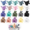 Ahoney 20Pcs Small Hair Claw Clips for Women Girls, 1inch Mini Matte Hair Clips Tiny Claw Hair Clips for Thin Thick Butterfly Hair Cute Jaw Clips Hair Barrettes Clip with Box