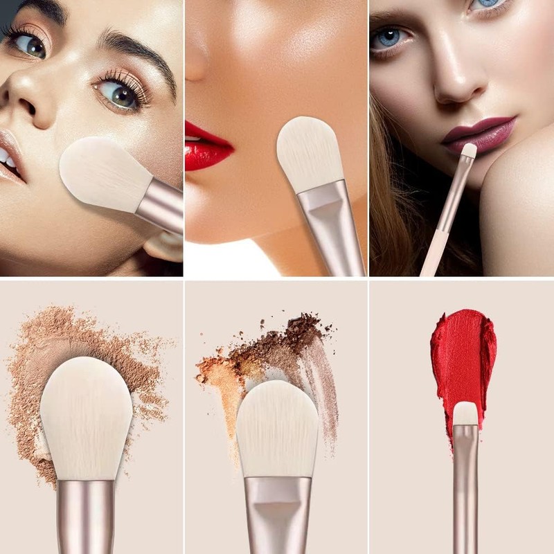 Set de Brochas RUGNADOO para Maquillaje, 8 Piezas Beige –