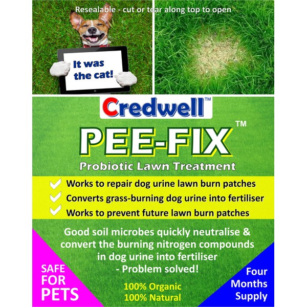 PEE-FIX dog urine neutraliser grass lawn patch repair treatment