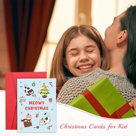 Christmas Card Funny Christmas Stocking Stuffers for Kids Cat Gifts for Cat Lovers Christmas Decorations Christmas Card for Son Daughter Granddaughter Gag Gifts for Christmas White Elephant Gifts