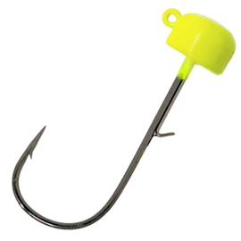 Reaction Tackle Tungsten Mushroom Head Ned Rig Shroom Jig Heads for Finesse Fishing, Weedless Jig Head for Bass Fishing with Soft Lures (5-Pack) 1/4oz Chartreuse