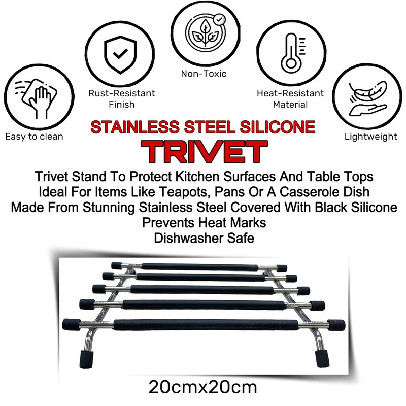 4All Kitchen Trivet Stand Heat Resistant Anti Slip Worktop Protector
