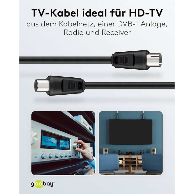 Goobay 11720 Antenna cable (<70 dB), 2X Shielded, 1.5m Length