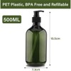 3 x 500 ml pump bottles, shampoo bottle, dispenser bottle,