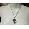 BAPHOMET NECKLACE little unisex silvertone figural charm on stainless steel