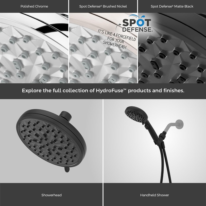 Pfister HydroFuse Handheld Shower Head, Hose Included, 6-Function, 2.5 GPM,