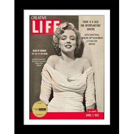 Creative Picture Frames 10.5 x 14 Magazine Frame with Full-Strength Glass, Holds Up To A 1/4" Thick Media, Magazine Wall Display with Installed Hangers for Easy Mounting, Black with White Mat