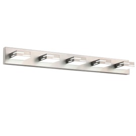 MKBNG 5-Light Modern Bathroom Vanity Light Fixtures, 40-Inch 350° Rotatable LED Vanity Lights Over Mirror, Dimmable 5500K Natural White Brushed Nickel Wall Sconce