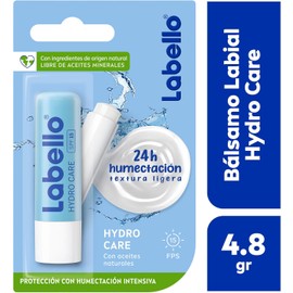 LABELLO Bálsamo labial Hydro Care (4.8g) protector labial hidratante FPS 15 con Vitamina E libre de aceites minerales