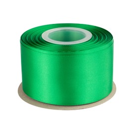 Double Faced Satin Ribbon, 50mm X 22M, Solid Polyester Craft Ribbon, Perfect for Gift Wrapping, Crafts, Wedding Party Ceremony Decoration, Floral Arrangement, Sewing (Emerald)