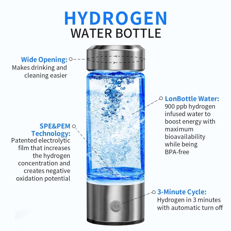 Hydrogen Water Bottle, Portable Hydrogen Water Ionizer Machine, Hydrogen Water