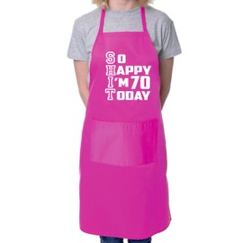 Print4U Apron Funny 70th Birthday Gift For Men & Ladies Turning 70 Present Pink