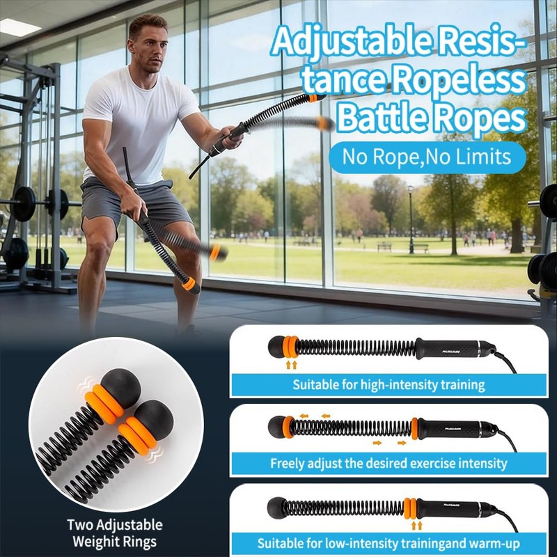 Ropeless Battle Rope – Portable No-Anchor Training Rope for Home