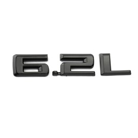 2pcs New 6.2L Emblems 3D Hood Badge Logo Compatible for Chevy Silverado 1500 2500HD (Glossy Black)
