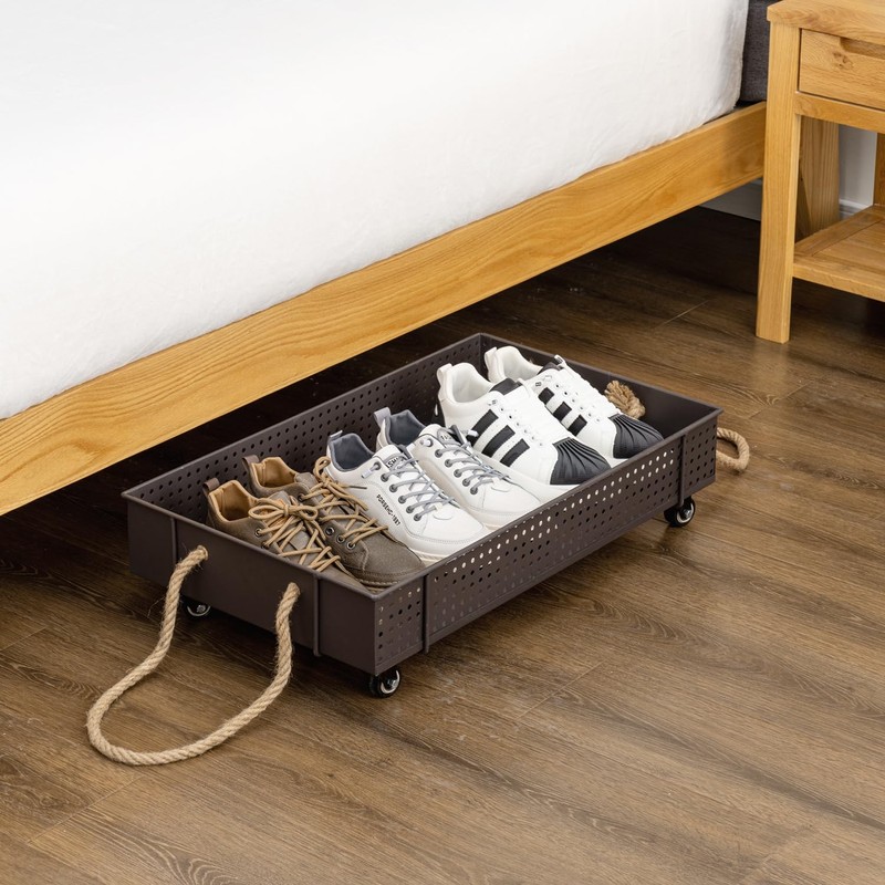 MyGift 26 Inch Industrial Brown Metal Entryway Boot Tray with