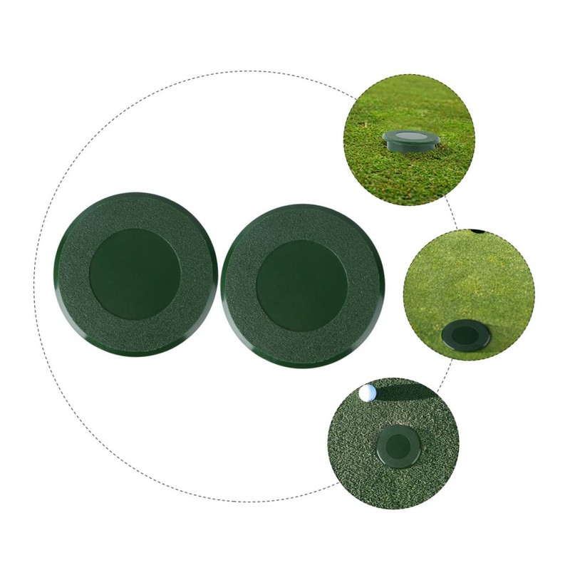 SUPVOX 2pcs Green Hole Cup Cover for Golf Training Durable