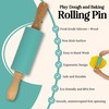Small Rolling Pin for Kids, Non-Stick Silicone Surface with Wooden
