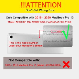 MUSHUI MacBook Pro 13 inch 2023 2022 2021-2016 M2 M1 A2338 A2289 A2251 A2159 A1989 A1706 A1708 with/without Touch Bar Protective Plastic Case for Mac Pro X88 9-22 0