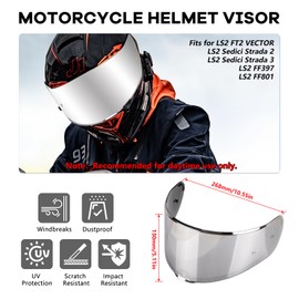 XINGWU XINGWU Motorcycle Helmet Visor for Sedici Strada 2 Strada 3 LS2 FT2 VECTOR FF801 FF397 with Anti-fog Rainproof Helmet Film Face Shield Motorcycle Helmet Accessories Visor Replacement (Red)