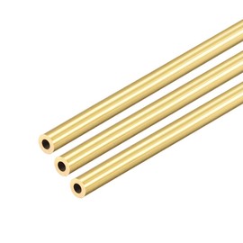 uxcell Brass Round Tube, 11.8 inches (300 mm), Length 0.06 inch (1.5 mm), Wall Thickness Seamless Straight Pipe Tube, 0.2 inch (6 mm) Diameter x 0.06 inch (1.5 mm) Wall Thick, 3 Pieces