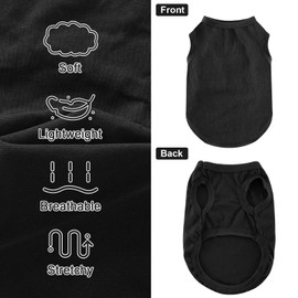 Dog Shirt Vest Clothes for Small Dogs Boy Girl Summer Solid Stretchy Puppy T-Shirts Soft Cool Breathable Lightweight Dog Sweatshirt Pet Cat Outfit