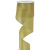 MEEDEE Gold Wired Ribbon 2.5 Inch Gold Metallic Ribbon 10