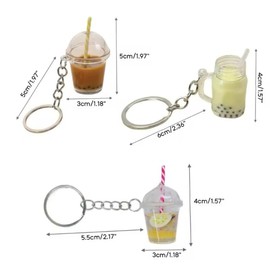 UKDGTMR Kawaii Bubble Tea Keychain, Boba Milk Tea Cup Charm, Backpack Pendant Brown x 1