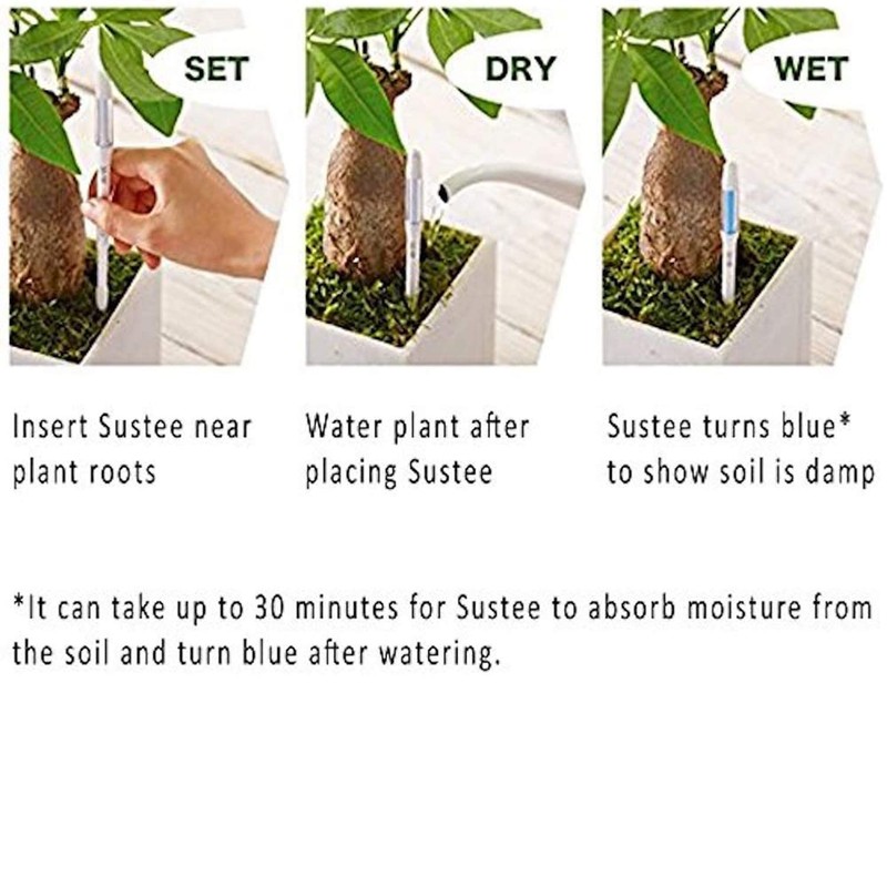 Sustee Aquameter, Set of 4, Plant Soil Moisture Sensor, (Green,
