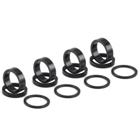Azarxis Steering Head Extension, Bike Headset Spacer 12 Pieces Spacer Ring for MTB Road Bike Stem (Black - 12 Pieces)