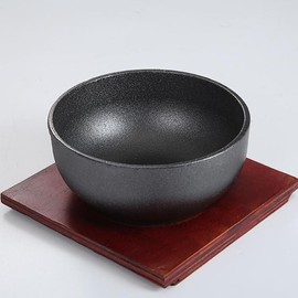 Cabilock Cast Iron Cauldron Cast Iron bowl Korean Bibimbap Bowl Cooking Dolsot Bowl Sizzling Hot Pot Food Salad Bowl Japanese Miso Soup Bowls Noodle Ramen Bowls for Rice Serving Cast Iron Seasoning