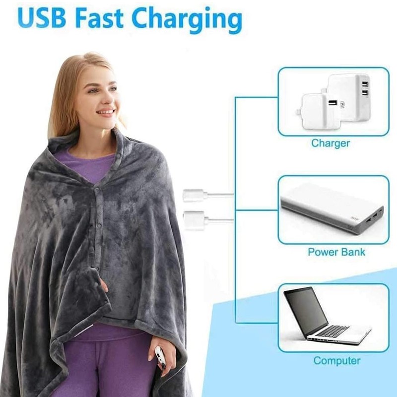 Electric Heated Blanket Small 5V Quick Heating Thickening Flannel Electric