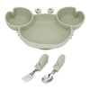 3pcs Toddler Divided Plate Set Silicone Baby Suction Plate Anti