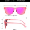 DUBERY Retro Square Polarized Sunglasses for Men Women UV400 Protection