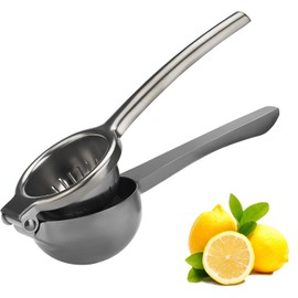 SHIKORI Lemon Squeezer, Large Heavy Duty Handhelp Juicer for Lemon, Stainless Steel Hand Press Citrus Juicer, Lime Squeezer Bar Tool, Manual Citrus Press-Grey